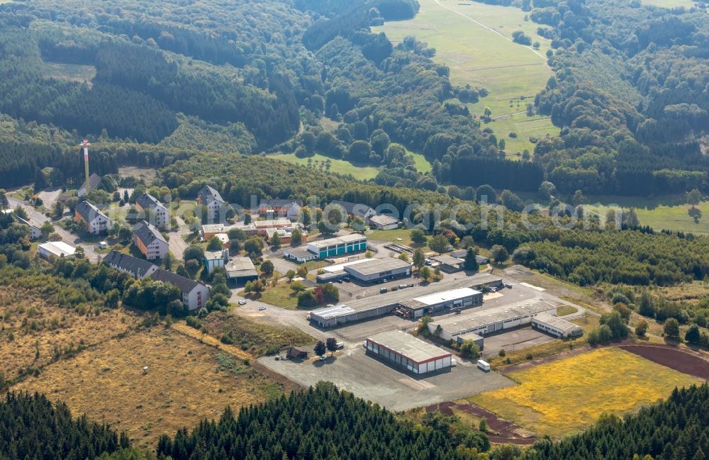 Burbach from the bird's eye view: Building complex of the former military barracks Siegerlandkaserne in Burbach in the state North Rhine-Westphalia, Germany