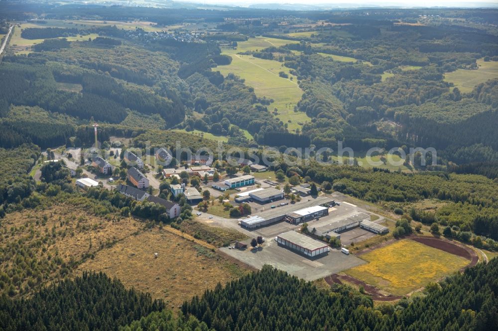 Aerial image Burbach - Building complex of the former military barracks Siegerlandkaserne in Burbach in the state North Rhine-Westphalia, Germany