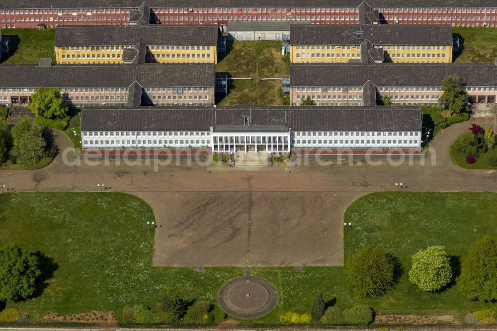 Mönchengladbach from above - Building complex on the former barracks of the British Army of the Rhine - JHQ site in Rheindahlen as the venue of the Rock am Ring in Mönchengladbach in North Rhine-Westphalia