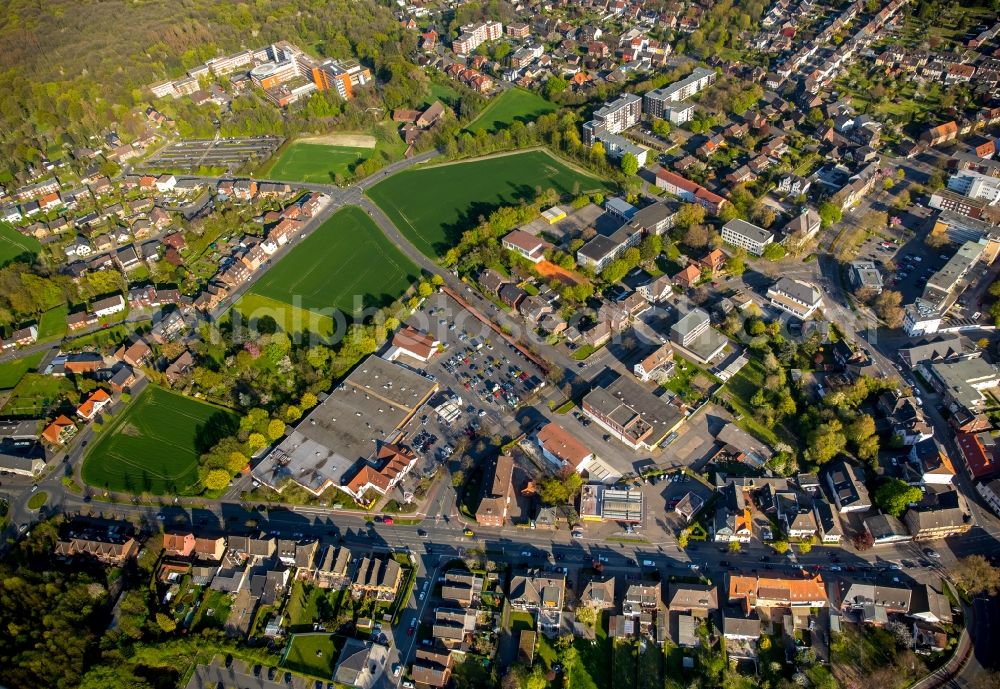 Aerial photograph Hamm - Building complex of the shopping mall on Kleine Amtsstrasse in the Heessen part of Hamm in the state of North Rhine-Westphalia