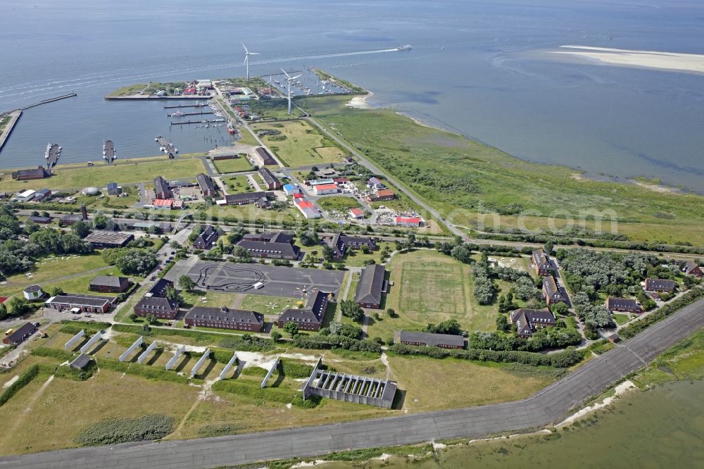 Aerial photograph Borkum - Building complex of the former military barracks in Borkum in the state Lower Saxony