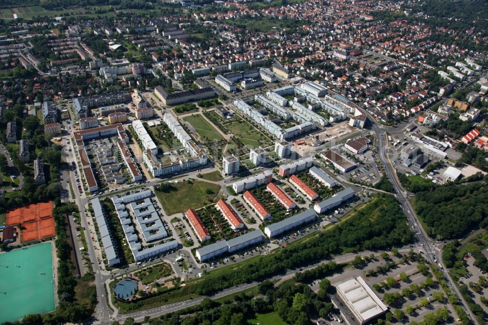 Aerial image Mainz - Building complex of the US military barracks in ememaligen Mainz in Rhineland-Palatinate