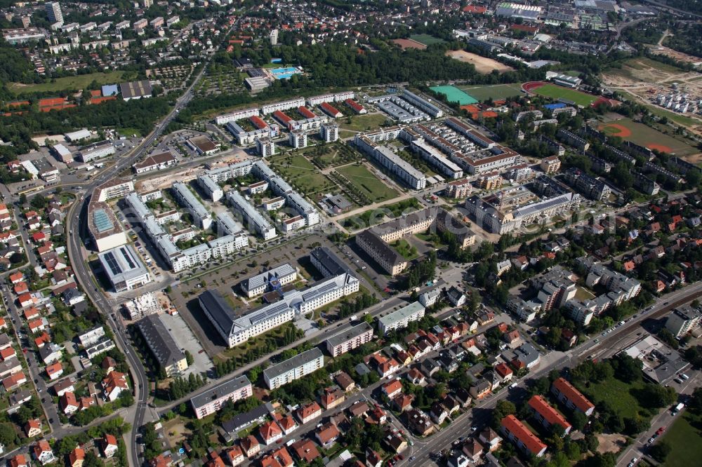 Aerial photograph Mainz - Building complex of the US military barracks in ememaligen Mainz in Rhineland-Palatinate