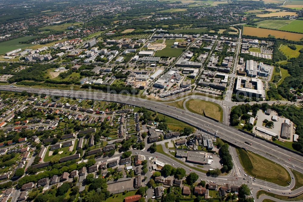 Aerial image Dortmund - Architectural complex of the Frauenhofer - Institut Technologiezentrum on the Otto-Hahn-Strasse and Martin-Schmeisser-Weg in Dortmund in North Rhine-Westphalia