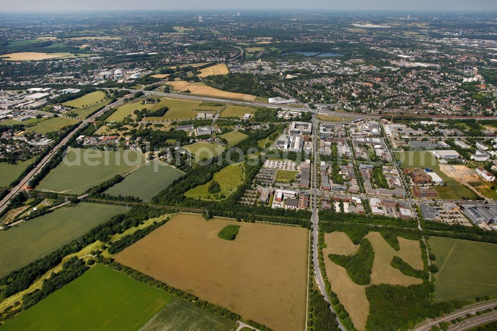 Dortmund from the bird's eye view: Architectural complex of the Frauenhofer - Institut Technologiezentrum on the Otto-Hahn-Strasse and Martin-Schmeisser-Weg in Dortmund in North Rhine-Westphalia