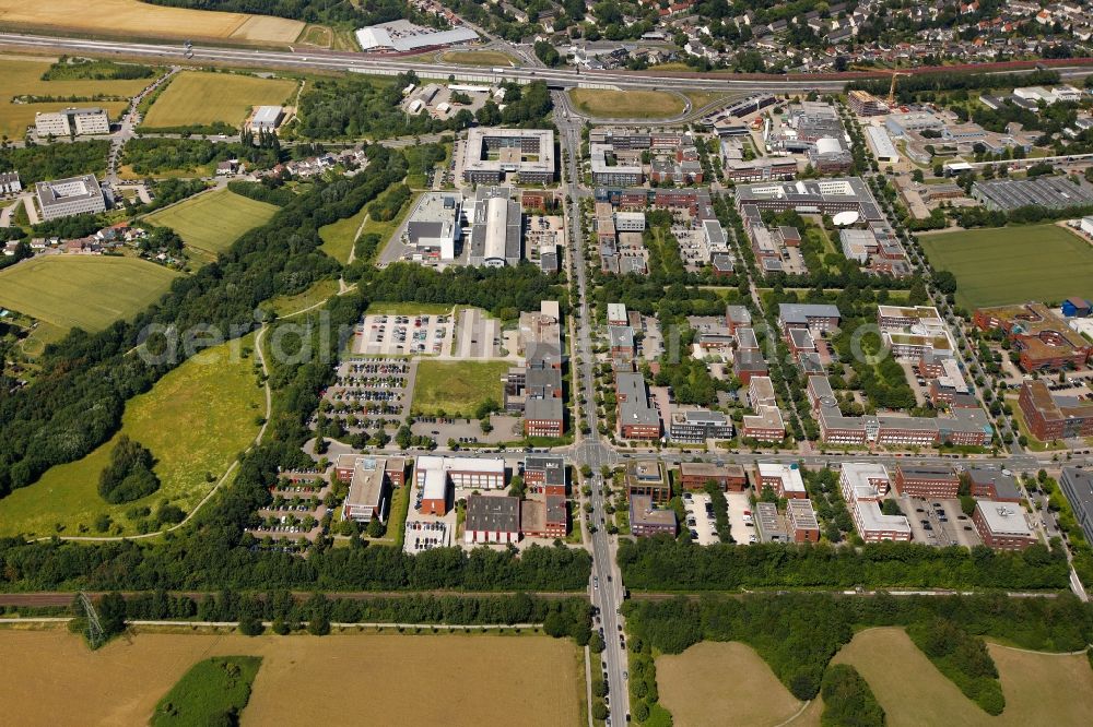 Aerial image Dortmund - Architectural complex of the Frauenhofer - Institut Technologiezentrum on the Otto-Hahn-Strasse and Martin-Schmeisser-Weg in Dortmund in North Rhine-Westphalia