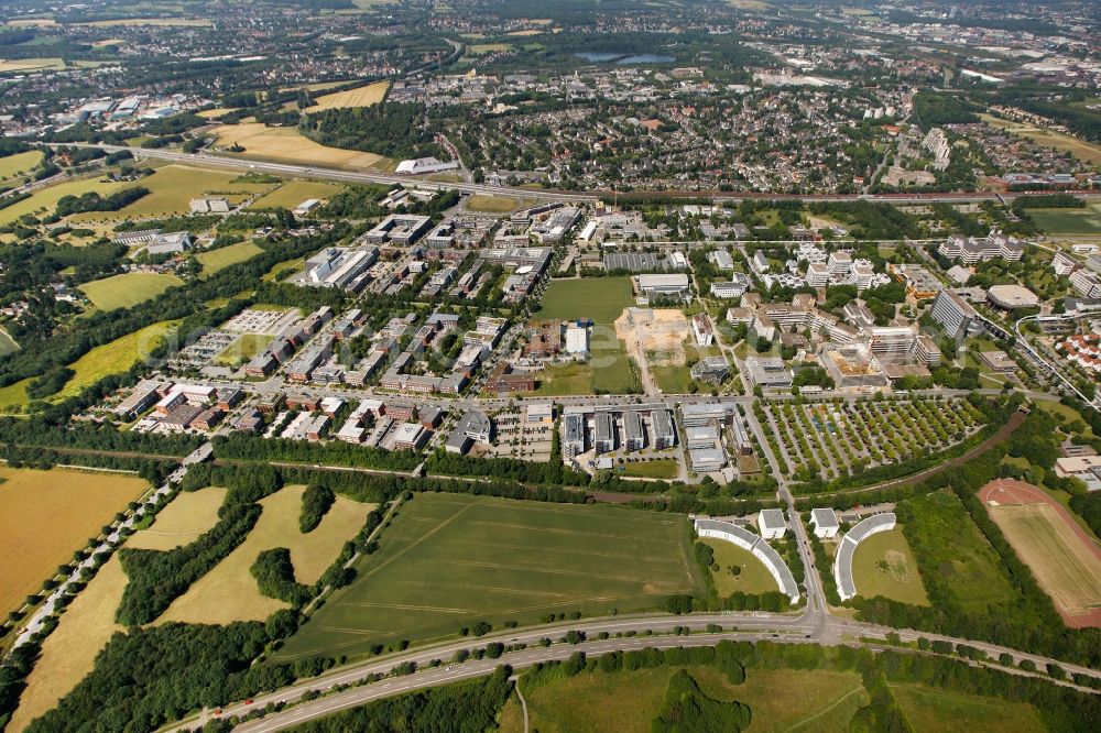 Aerial photograph Dortmund - Architectural complex of the Frauenhofer - Institut Technologiezentrum on the Otto-Hahn-Strasse and Martin-Schmeisser-Weg in Dortmund in North Rhine-Westphalia