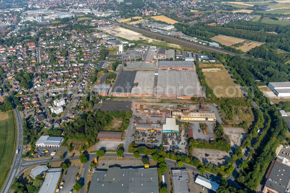 Aerial photograph Ahlen - Building complex and grounds of the logistics center on Voltastrasse in Ahlen in the state North Rhine-Westphalia, Germany