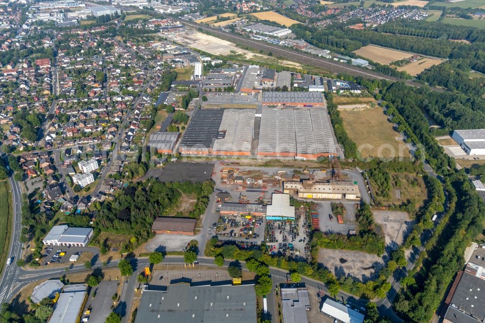 Ahlen from above - Building complex and grounds of the logistics center on Voltastrasse in Ahlen in the state North Rhine-Westphalia, Germany