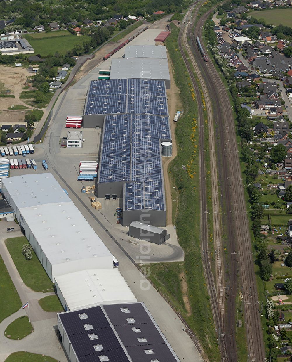 Handewitt from the bird's eye view: Building complex and grounds of the logistics center in Handewitt in Schleswig-Holstein