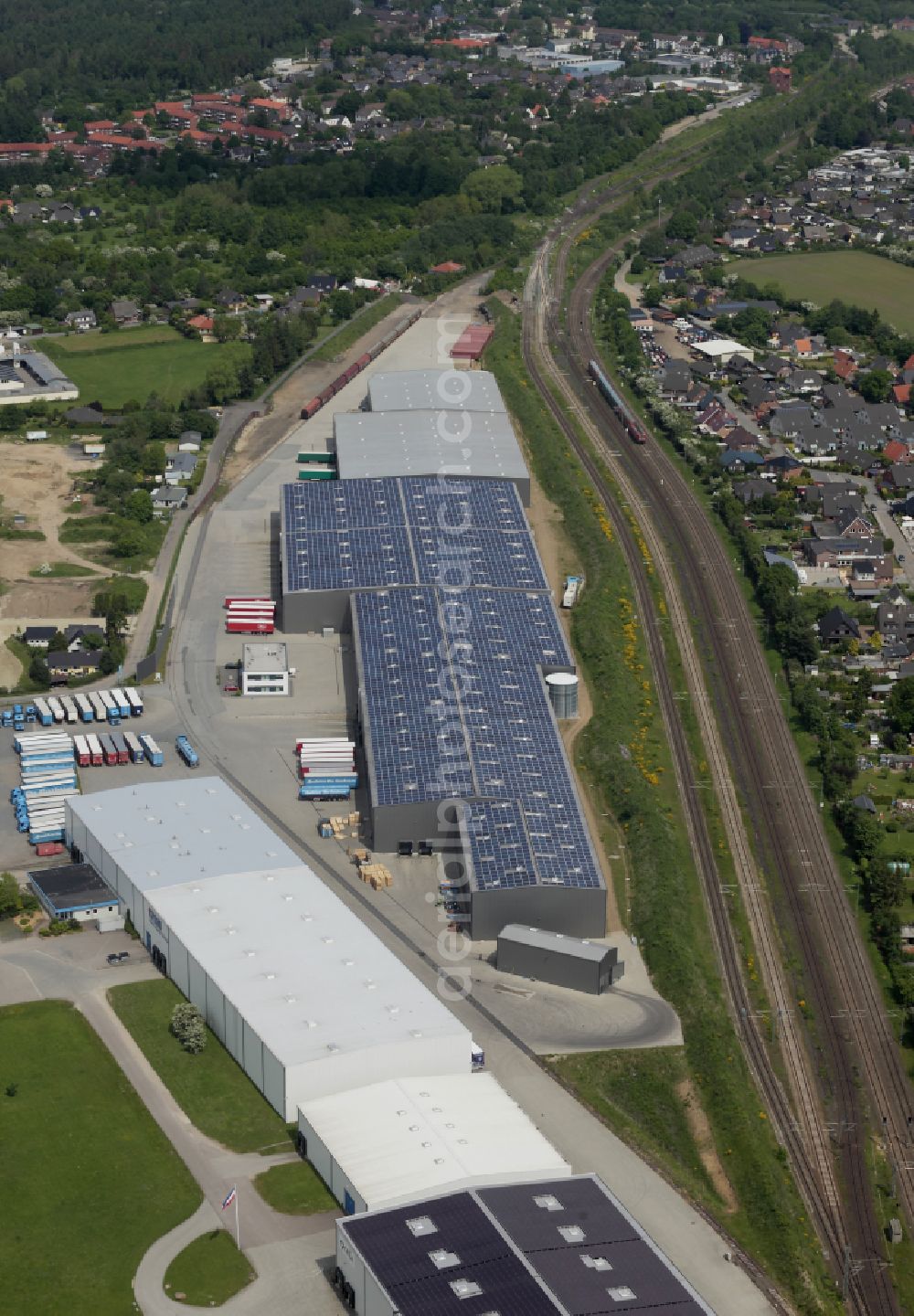 Aerial image Handewitt - Building complex and grounds of the logistics center in Handewitt in Schleswig-Holstein