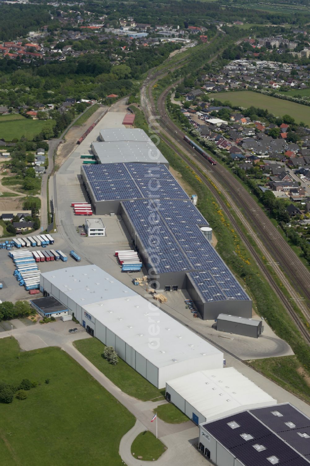 Aerial photograph Handewitt - Building complex and grounds of the logistics center in Handewitt in Schleswig-Holstein