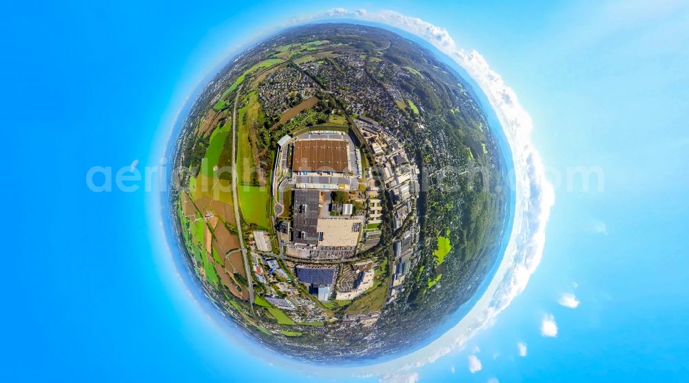 Aerial image Rüdinghausen - Building complex and grounds of the logistics center with a new Amazon building on Menglinghauser Strasse - Siemensstrasse in Ruedinghausen at Ruhrgebiet in the state North Rhine-Westphalia, Germany