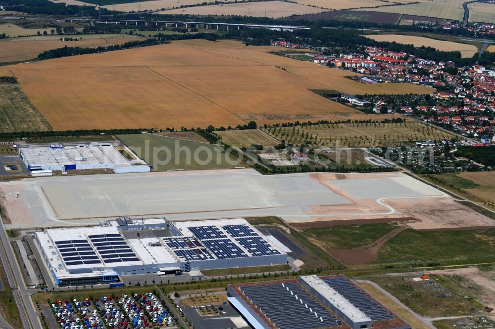 Aerial image Arnstadt - Building complex and grounds of the logistics center on Wolff-Knippenberg-Strasse in Arnstadt in the state Thuringia, Germany