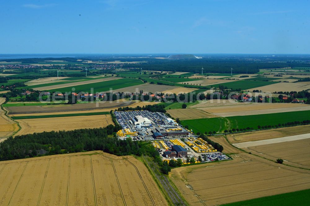 Aerial image Lüdersfeld - Building complex and grounds of the logistics center AUTOKONTOR BAYERN GmbH on street Schachtstrasse in Luedersfeld in the state Lower Saxony, Germany