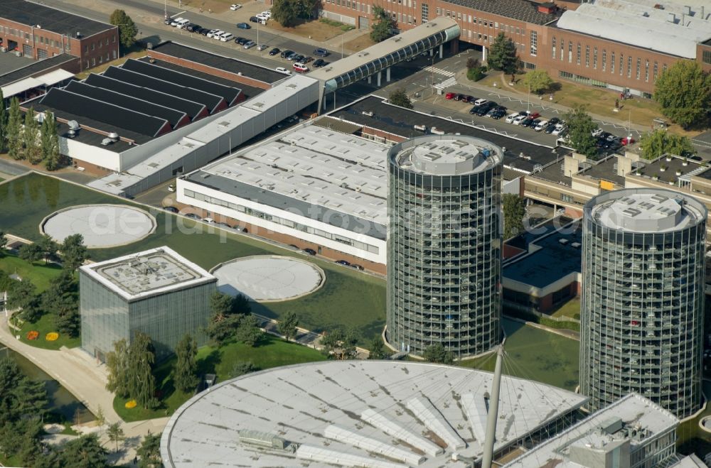 Wolfsburg from the bird's eye view: Building complex and grounds of the logistics center der Autostadt des VW Volkswagen- Werkes in Wolfsburg in the state Lower Saxony