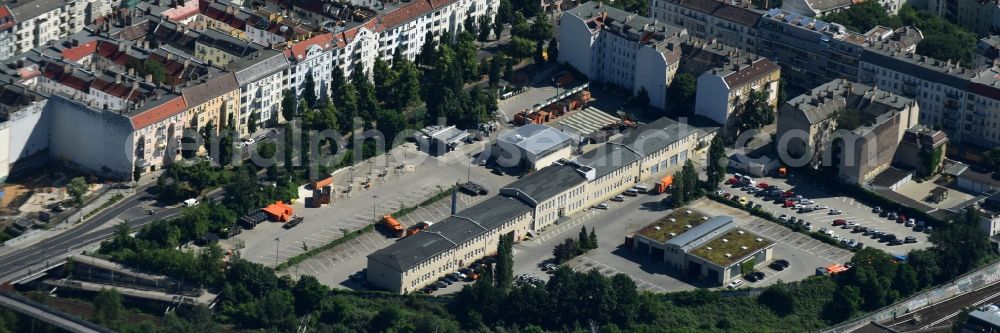 Berlin from above - Building complex and grounds of the logistics center BSR Recyclinghof on Behmstrasse in Berlin