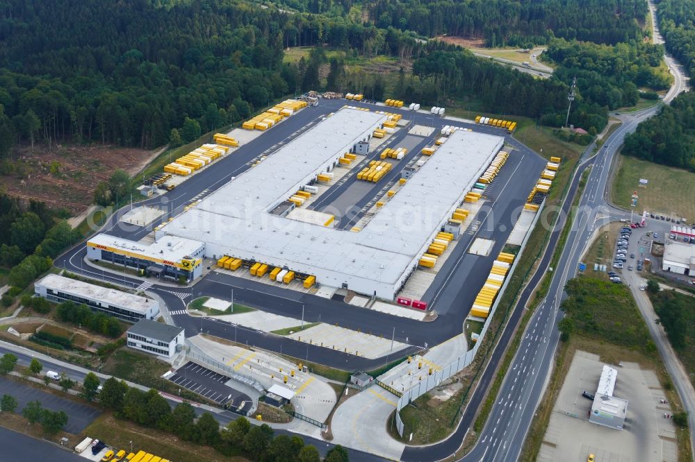 Aerial image Staufenberg - Building complex and grounds of the logistics center DHL/Deutsche Post in Staufenberg in the state Lower Saxony, Germany