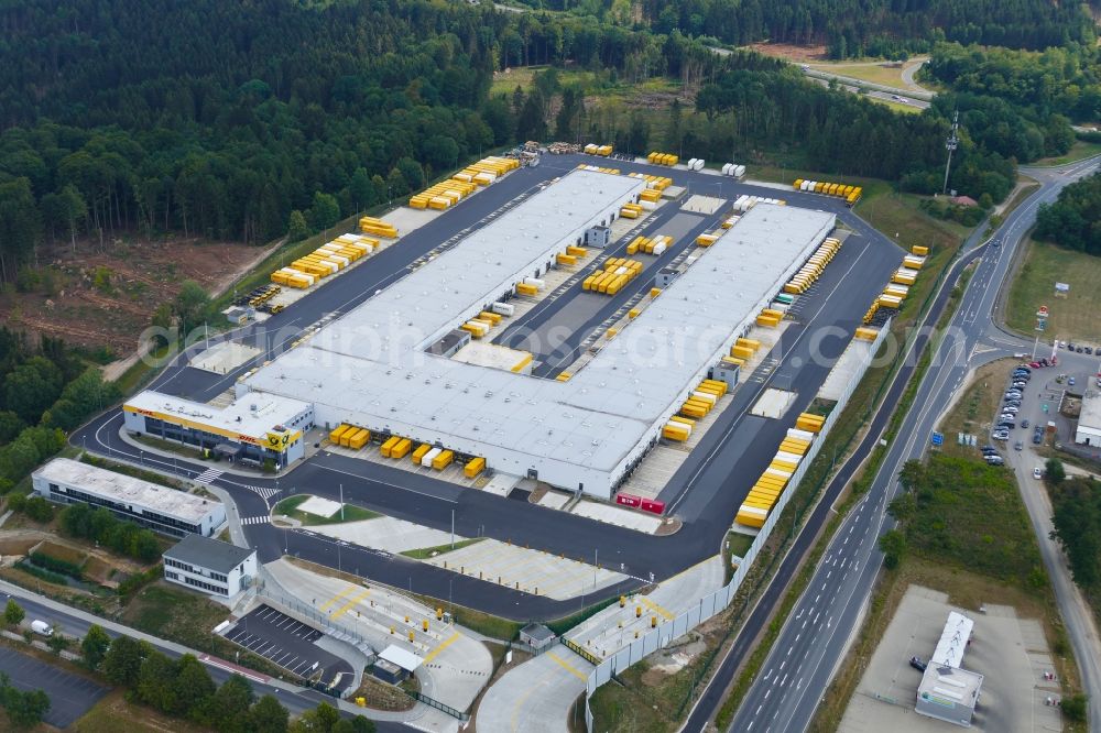 Aerial photograph Staufenberg - Building complex and grounds of the logistics center DHL/Deutsche Post in Staufenberg in the state Lower Saxony, Germany