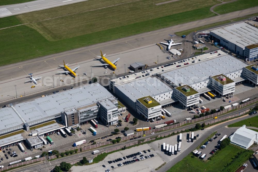 Aerial image Stuttgart - Building complex and grounds of the logistics center at the airport Stuttgart on the Nord-West-Umfahrung in Stuttgart in the state Baden-Wuerttemberg, Germany