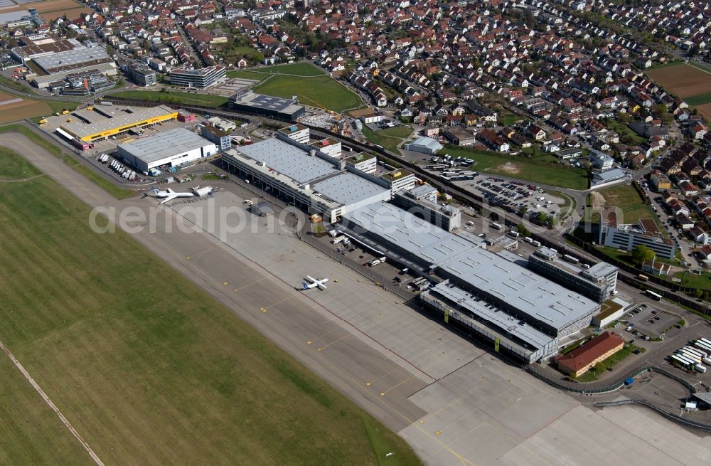 Aerial image Stuttgart - Building complex and grounds of the logistics center at the airport Stuttgart on the Nord-West-Umfahrung in Stuttgart in the state Baden-Wuerttemberg, Germany