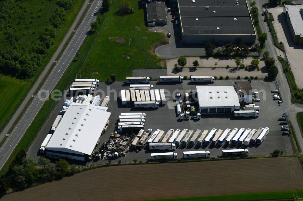 Aerial photograph Himmelkron - Building complex and grounds of the logistics center of Goller Logistik GmbH on Industriestrasse in Himmelkron in the state Bavaria, Germany