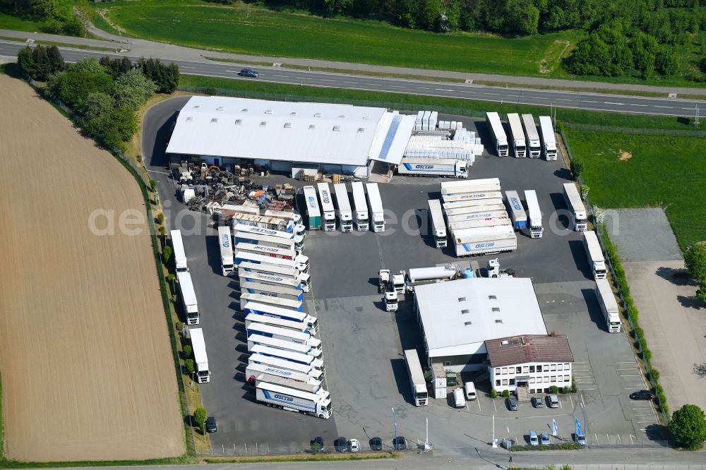 Himmelkron from above - Building complex and grounds of the logistics center of Goller Logistik GmbH on Industriestrasse in Himmelkron in the state Bavaria, Germany