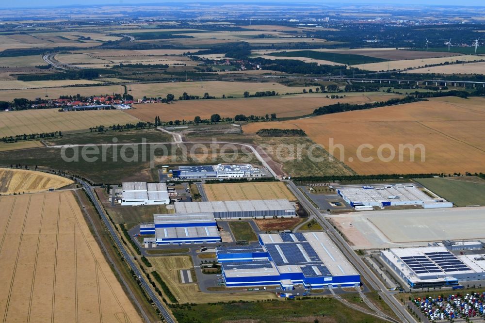 Aerial photograph Arnstadt - Building complex and grounds of the logistics center of Gonvauto Thueringen GmbH on Wolff-Knippenberg-Strasse in Arnstadt in the state Thuringia, Germany