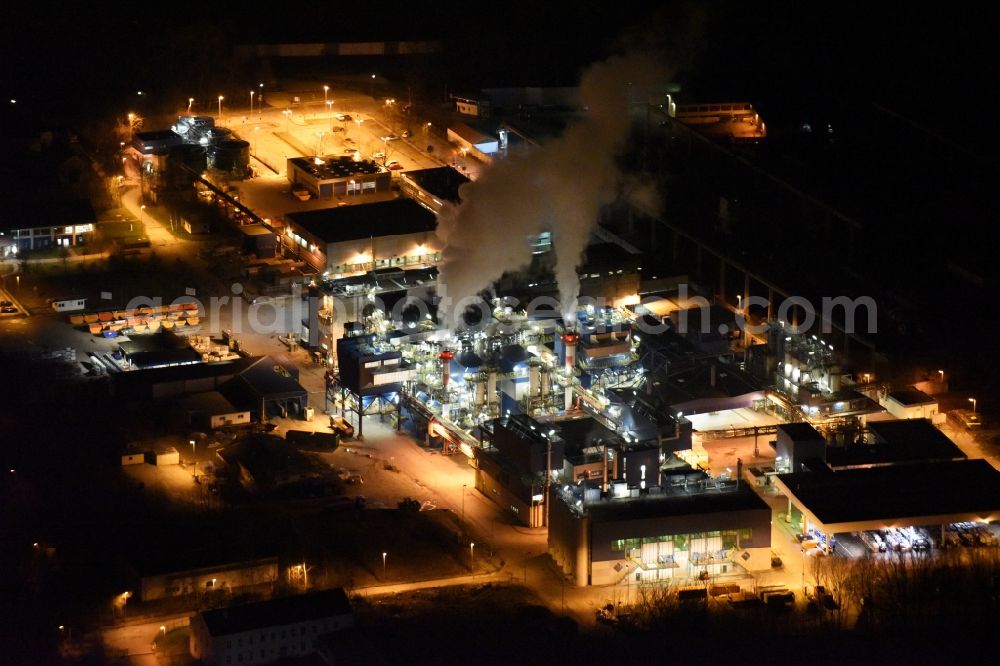 Aerial photograph Baar-Ebenhausen - Night view Building complex and grounds of the logistics center der GSB-Sonderabfall-Entsorgung Bayern GmbH am Aeusserer Ring in Baar-Ebenhausen in the state Bavaria