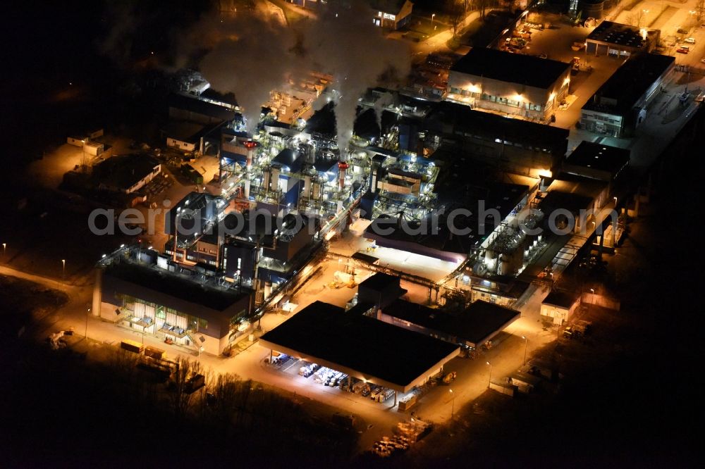 Aerial image Baar-Ebenhausen - Night view Building complex and grounds of the logistics center der GSB-Sonderabfall-Entsorgung Bayern GmbH am Aeusserer Ring in Baar-Ebenhausen in the state Bavaria