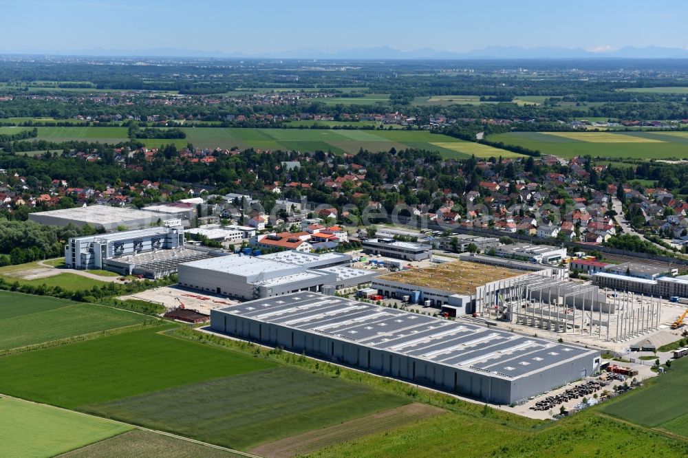 Aerial photograph Maisach - Construction site of building complex and grounds of the logistics center of HAGEMEYER Deutschland GmbH & Co. KG in the district Gernlinden in Maisach in the state Bavaria, Germany