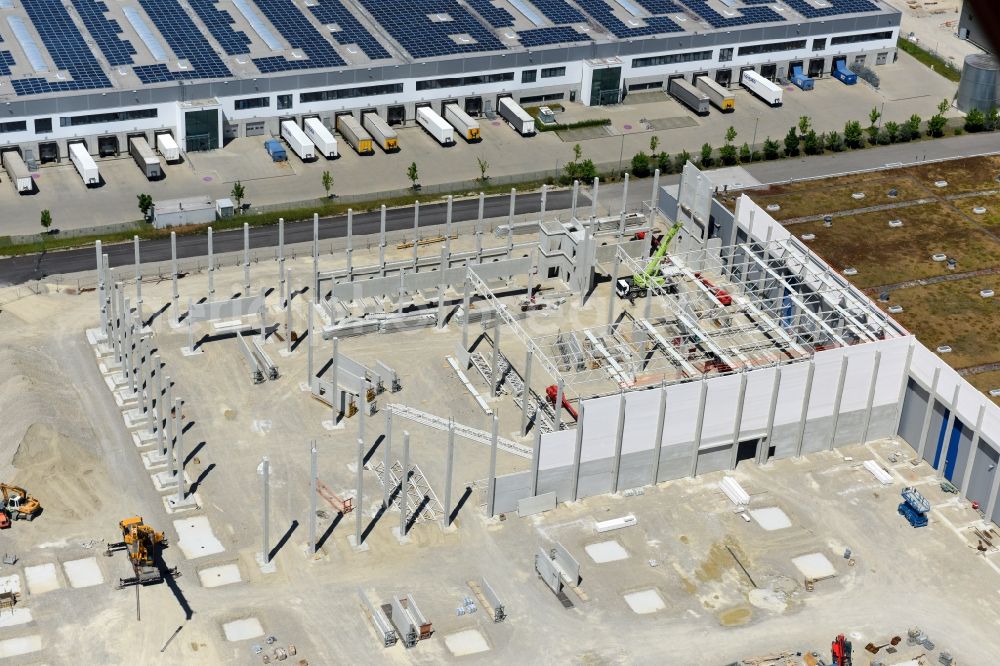 Aerial image Maisach - Construction site of building complex and grounds of the logistics center of HAGEMEYER Deutschland GmbH & Co. KG in the district Gernlinden in Maisach in the state Bavaria, Germany