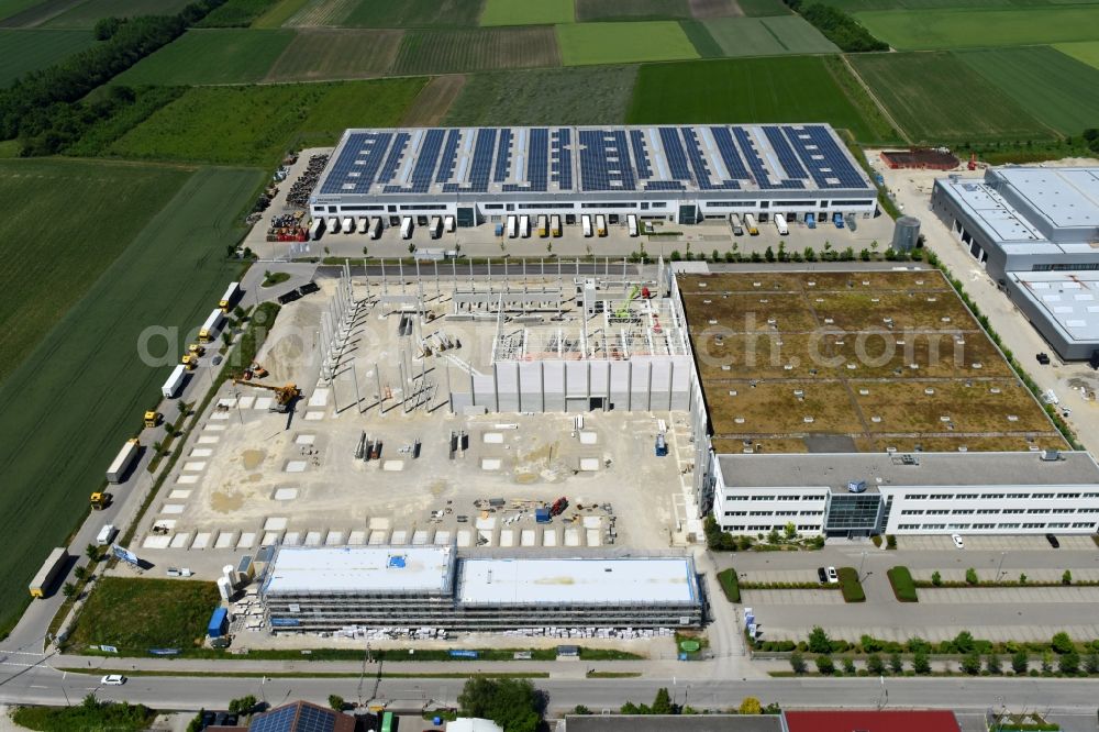 Aerial photograph Maisach - Construction site of building complex and grounds of the logistics center of HAGEMEYER Deutschland GmbH & Co. KG in the district Gernlinden in Maisach in the state Bavaria, Germany