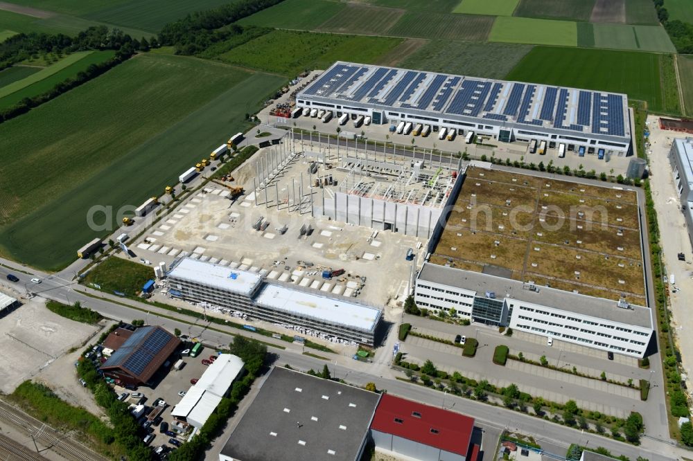 Maisach from above - Construction site of building complex and grounds of the logistics center of HAGEMEYER Deutschland GmbH & Co. KG in the district Gernlinden in Maisach in the state Bavaria, Germany