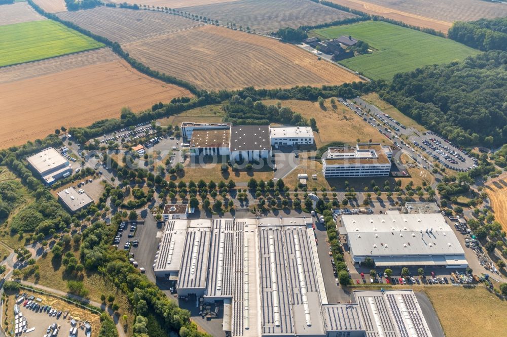 Aerial photograph Ahlen - Building complex and grounds of the logistics center of LR Health & Beauty Systems GmbH on Kruppstrasse in Ahlen in the state North Rhine-Westphalia, Germany