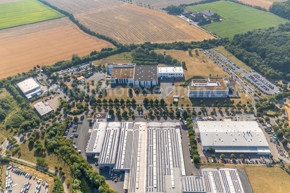 Ahlen from above - Building complex and grounds of the logistics center of LR Health & Beauty Systems GmbH on Kruppstrasse in Ahlen in the state North Rhine-Westphalia, Germany