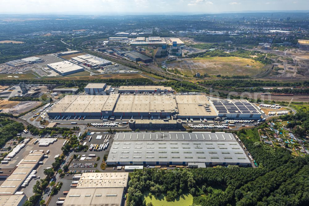 Dortmund from above - Building complex and grounds of the logistics center of Kaufland Logistik VZ GmbH & Co. KG on Feineisenstrasse in the district Westfalenhuette in Dortmund at Ruhrgebiet in the state North Rhine-Westphalia, Germany