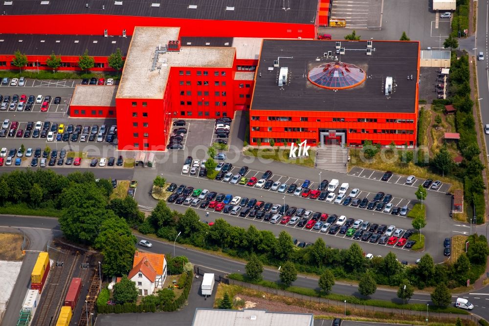 Bönen from above - Building complex and grounds of the logistics center KiK Textilien & Non-Food GmbH in Boenen in the state North Rhine-Westphalia