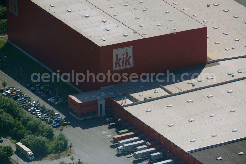 Bönen from above - Building complex and grounds of the logistics center KiK Textilien & Non-Food GmbH in Boenen in the state North Rhine-Westphalia