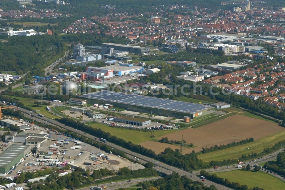 Aerial photograph Ludwigsburg - Building complex and grounds of the logistics center of LAPP KABEL on the Liebigstrasse in Ludwigsburg in the state Baden-Wuerttemberg