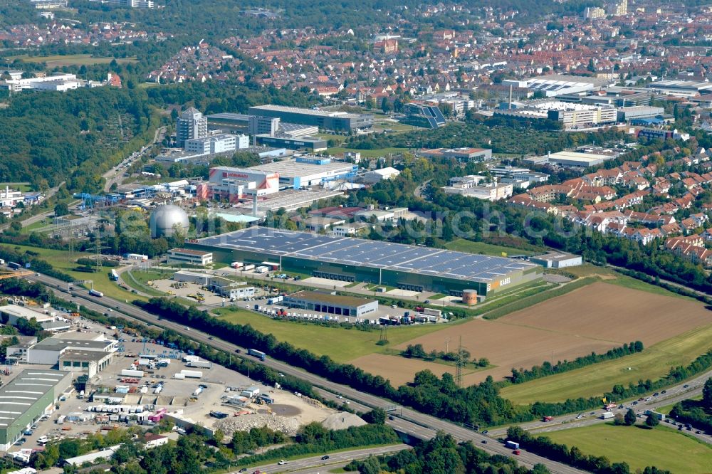 Ludwigsburg from above - Building complex and grounds of the logistics center of LAPP KABEL on the Liebigstrasse in Ludwigsburg in the state Baden-Wuerttemberg