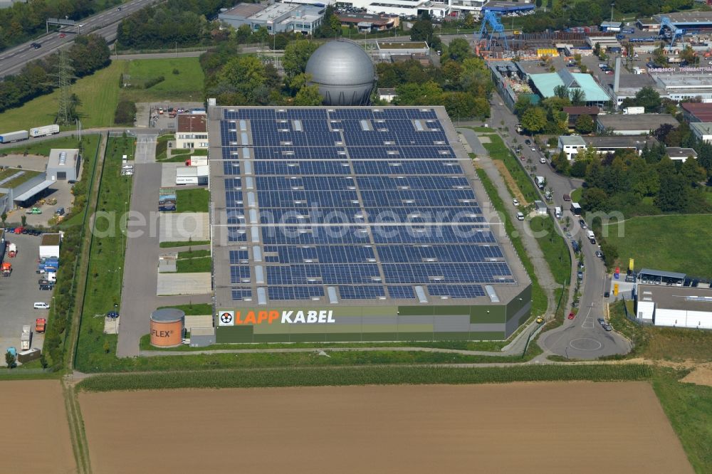 Aerial photograph Ludwigsburg - Building complex and grounds of the logistics center of LAPP KABEL on the Liebigstrasse in Ludwigsburg in the state Baden-Wuerttemberg