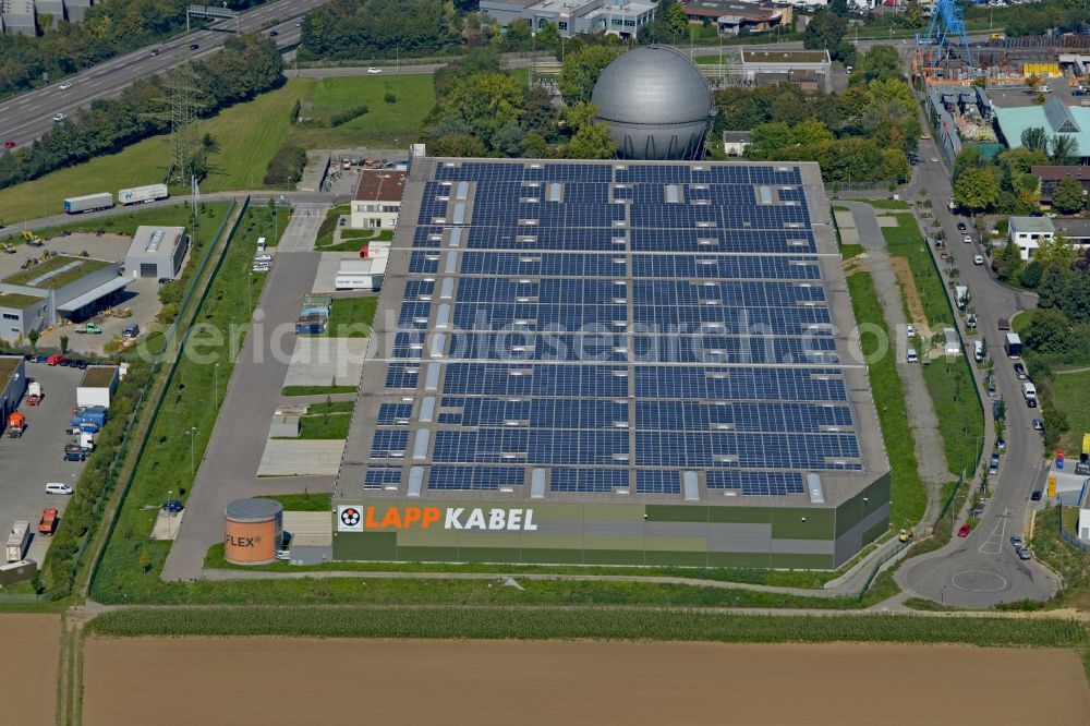 Ludwigsburg from above - Building complex and grounds of the logistics center of LAPP KABEL on the Liebigstrasse in Ludwigsburg in the state Baden-Wuerttemberg