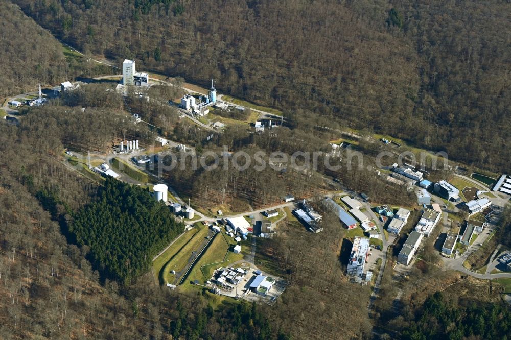 Aerial photograph Hardthausen am Kocher - Building complex and grounds of the logistics center fuer Luft and Raumfahrt (DLR) in Hardthausen am Kocher in the state Baden-Wuerttemberg, Germany