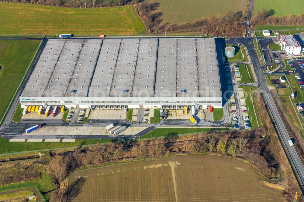 Aerial image Hamm - Building complex and grounds of the logistics center of ProLogis in Hamm in the state North Rhine-Westphalia, Germany