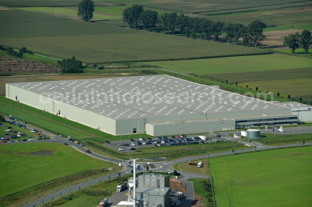 Aerial photograph Rieste - Building complex and grounds of the logistics center der PSA Peugeot Citroën in the industrial area Niedersachsenpark in Rieste in the state Lower Saxony