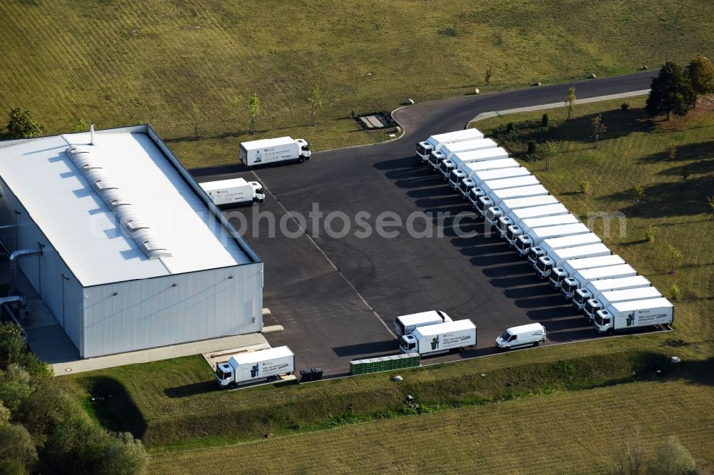 Aerial image Rüdnitz - Building complex and grounds of the logistics center ReFood GmbH & Co. KG on Ruesternstrasse in Ruednitz in the state Brandenburg