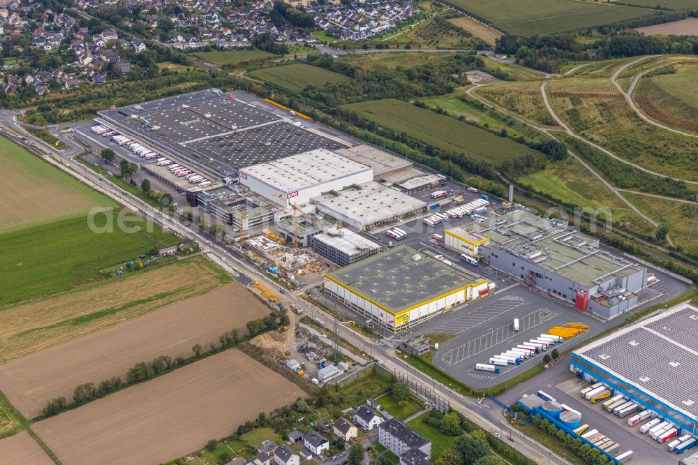 Aerial image Dortmund - Building complex and grounds of the logistics center of REWE Dortmund SE & Co. KG on Asselner Hellweg in Dortmund at Ruhrgebiet in the state North Rhine-Westphalia, Germany