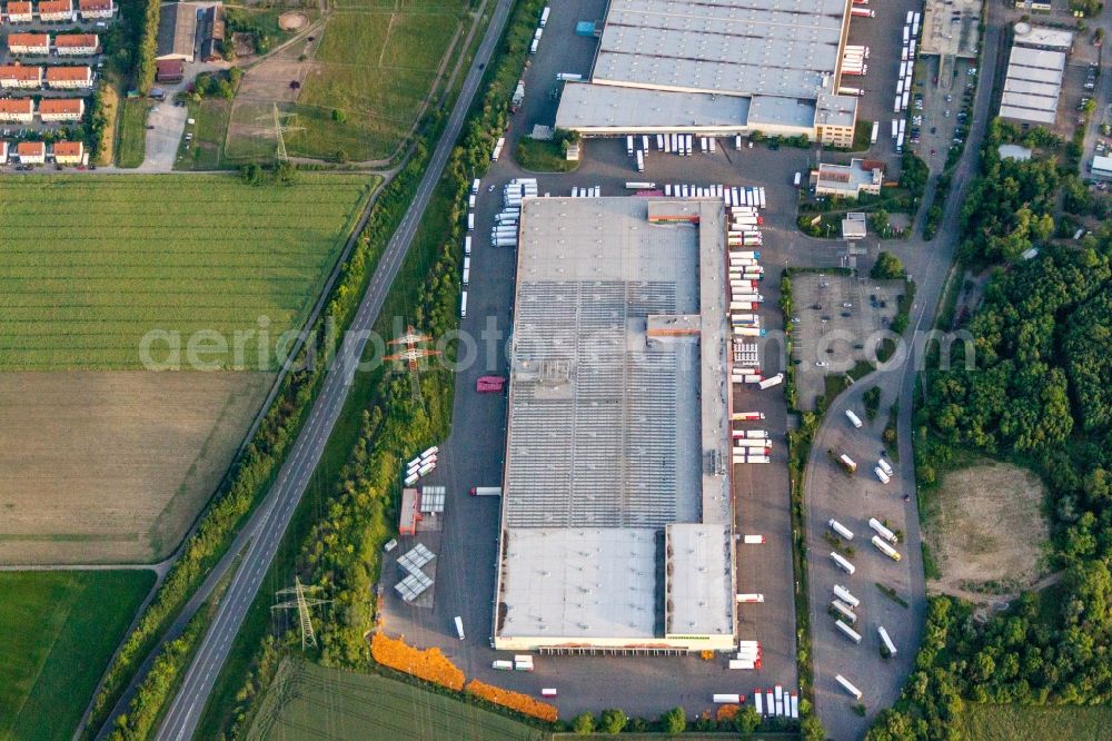 Wiesloch from above - Building complex and grounds of the logistics center of Rewe Markt Gmbh Frische Zentrum in Wiesloch in the state Baden-Wurttemberg, Germany