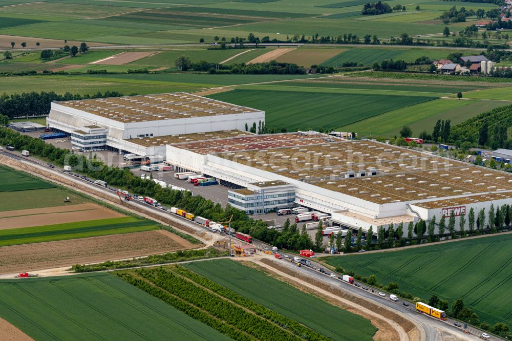 Aerial image Bondorf - Building complex and grounds of the logistics center REWE-Markt GmbH Logistikstandort Bondorf in Bondorf in the state Baden-Wuerttemberg, Germany